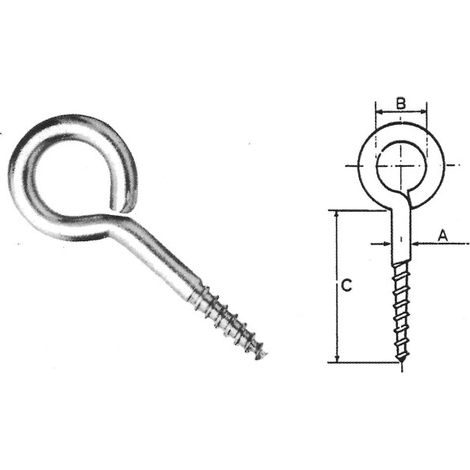 Eyelet Eyepin Screw - 36 x4 mm T304 (A2) Stainless Steel