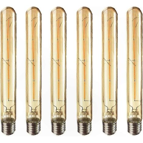 Ampoule LED Filament E27 T30, Lot de 6, Verre Fumé, 4W, Lumière Chaude 2700K (1/5)