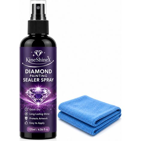 Vernis brillant pour dessous de verre en strass (120 ml) – Spray fixateur pour peintures en strass (peintures diamant) (1/5)