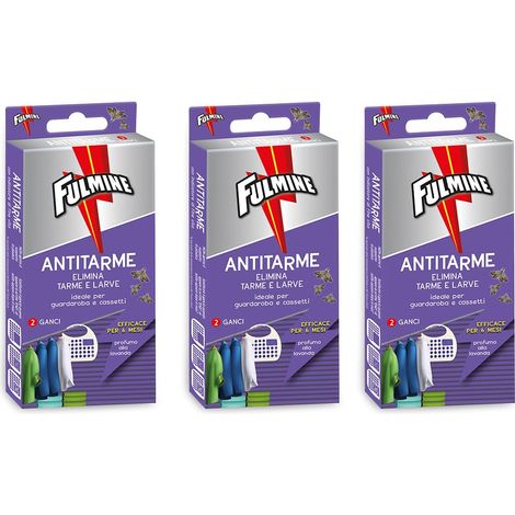 Antitarme profumati per armadio 1339, efficace fino a 6 mesi con fragranza alla lavanda, con gabbietta e gancio per guardaroba e cassetti - 3 confezio (1/5)