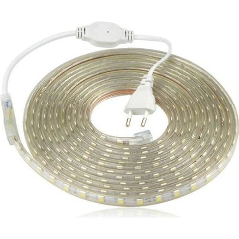 Ruban LED - SMD 5050 - 220V - 3M - Blanc Froid - Flexible et Etanche (1/4)