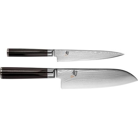 Kai Shun Classic Messer-Set, 2-tlg., Allzweckmesser, Santoku, Messer, Damast, DMS-230