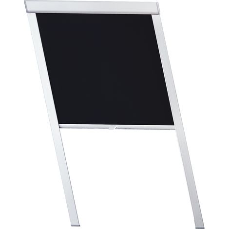 TolleTour Dachfensterrollo Verdunkelungsrollo Thermo Skylight Thermo Sonnenschutz Blickdicht Stoff - S06 Schwarz - für VELUX Dachfenster