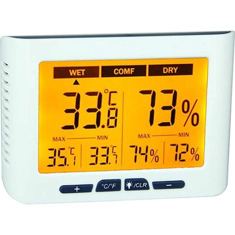 Thermomètre numérique multifonction pour une utilisation intérieure et extérieure, avec affichage multifonctionnel et haute précision, mesure de la température et de l'humidité. (1/5)