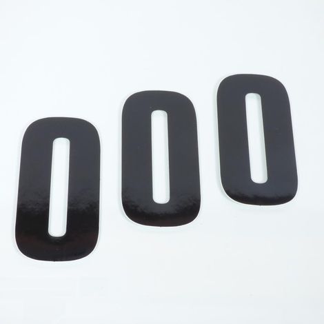 3 Sticker Aufkleber Rennnummer Null 0 schwarz blackbird 130x70mm