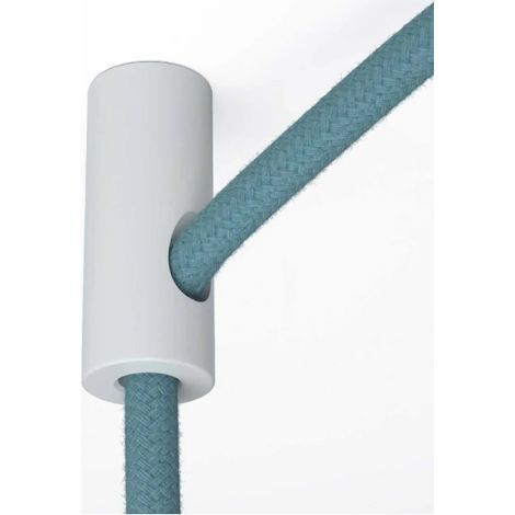Déport de Suspension Blanc pour Câble Textile – Fixation Plafond Élégante