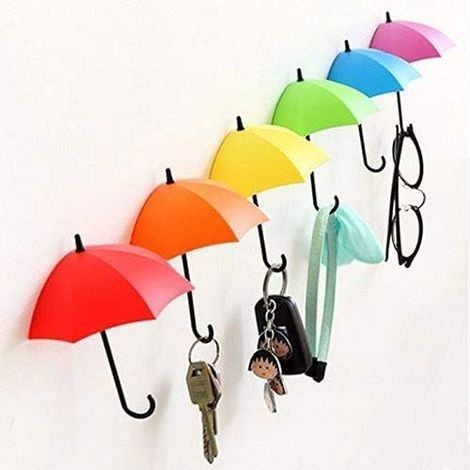 pièces auto-adhésif mur porte clé vêtements crochet support support parapluie accessoires décoratifs décor à la maison Accents cadeau (1/5)