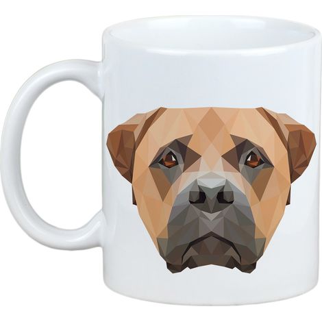 Bullmastiff, Bulmastiff - tazza con foto e scritta cane geometrico Art-Dog (1/5)