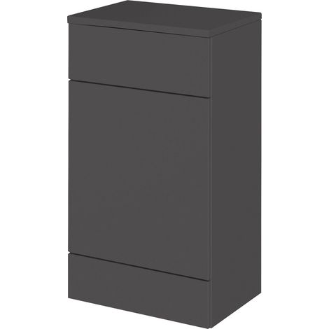 Alrewas Contemporary Floor Standing WC Unit with Coordinating Worktop, Gloss Grey, 500mm