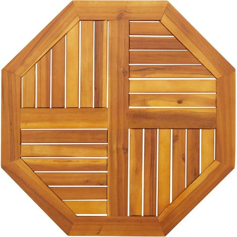 Tischplatte 70x70x2 cm Achteckig Massivholz Akazie