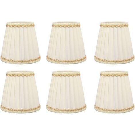 Lot de 6 petits abat-jours en tissu Installation à clipser Dimensions 9x14x13cm Pour ampoules E14 Style moderne pour bureau et salon (1/5)