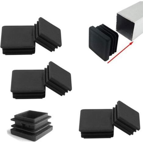 6 Pieces Slatted End Caps for 80 x 80 mm Square Tubes Plastic End Caps Blanking Plugs for Furniture Feet Trampoline (Black) (1/5)