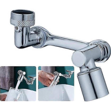 Rallonge de robinet pivotante à 1080° avec 2 modes de jet, rallonge de robinet rotative pour évier, filtre anti-éclaboussures (1/4)