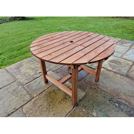 Valley Round Garden Dining Table - Timber - L113 x W113 x H75 cm - Minimal Assembly Required (1/2)