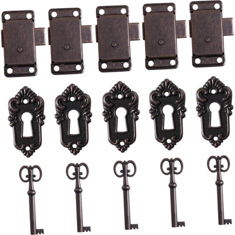 Kisangel Lot de 5 verrous métalliques de style vintage pour meubles (1/5)