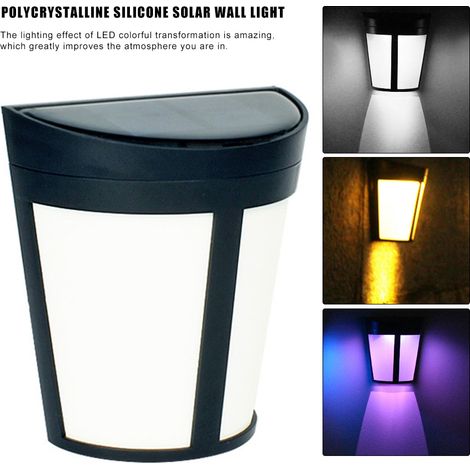 Veilleuse solaire 6 LED, lampe de jardin avec détecteur de lumière, alimentation solaire, pour maison, rue, cour ou clôture extérieure