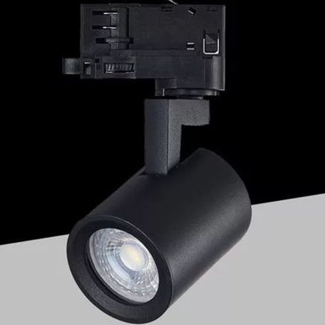 TRADE SHOP - Faretto Lampada Portafaretto Per Binario Trifase Direzionabile Attacco Gu10 Ip20 Tr8801 - Nero (1/3)