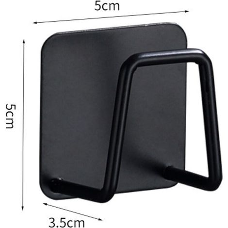 Lot de 6 Porte-Chapeaux Muraux en Métal Noir Adhésif – Crochets pour Casquettes de Baseball, Chapeaux et Accessoires (1/5)