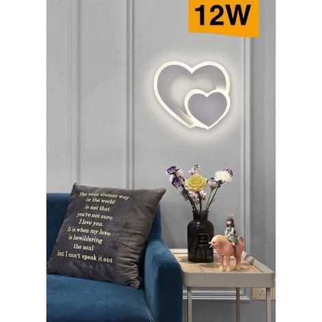 Trade Shop - INTERNE LED-WANDLEUCHTE MODERN DOUBLE HEART 12 W LICHT 3000K 4000K 6500K E83-B - (1/2)