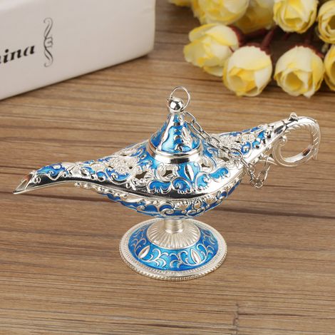 Lampe décorative creuse en métal sculpté, inspirée du génie magique d'Aladdin (5) (1/5)