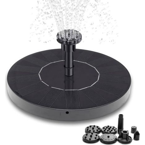 Solarbrunnen/Solar-Wasserspielbrunnen – 16 cm, schwarz