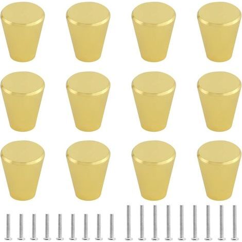 Massive, konische Schubladengriffe für Möbel, Schränke, Weinkeller etc. – 12er-Set, goldfarben (1/5)