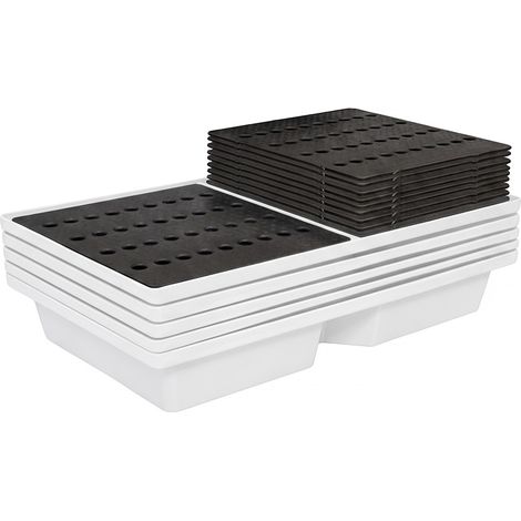 Bac de rétention 70l empilable avec caillebotis-lot de 5-plast'up rotomoulage (1/4)