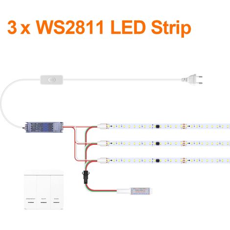 (3 bandes, lumière chaude, 5 m) Bande LED adressable à effet d'eau courante (24 V CC) – Bande LED décorative à effet d'eau courante (1/5)