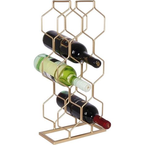 Elegante botellero dorado para 8 botellas. (1/5)