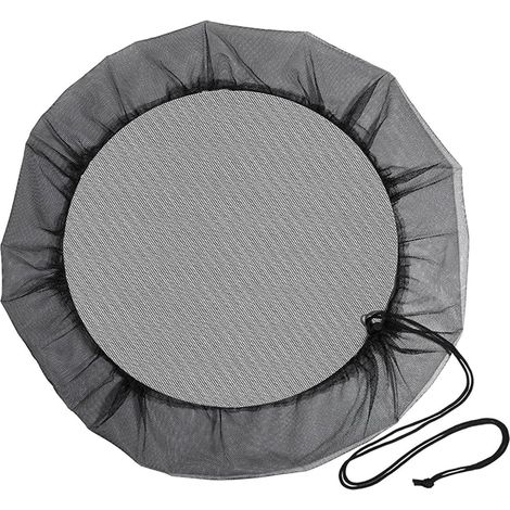 Sollbry Lot de 2 filets de collecte d'eau de pluie avec cordon de serrage réglable pour éviter les moustiques, les feuilles, les débris et les accessoires de pluie (noir, 80 cm) (1/4)
