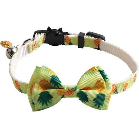 Collier réglable pour chat avec nœud papillon, costume formel cravate, accessoire élégant pour chien, cloche ananas, tenue de soirée chic. (1/4)