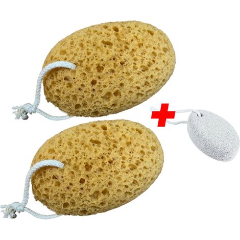 Premium bath and shower sponge – 2 large foams + 1 pedicure stone (lava stone)