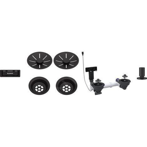 Blanco Accessoires - Kit de vidage InFino, avec commande excentrique, noir mat 207442 (1/2)