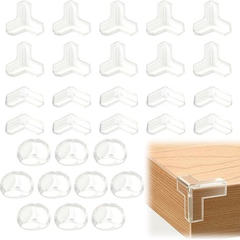 Lot de 30 protections d'angle de table, 3 formes, protections d'angle transparentes pour bébé, protections d'angle de table, protections d'angle de meubles, OUYLAF
