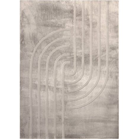 Tapis taupe doux à motifs graphiques moderne - 150 x 80 cm (1/5)