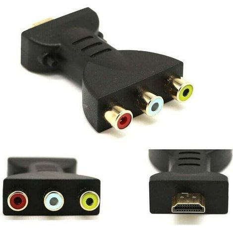 Adaptador convertidor de audio y video compuesto AV HDMI macho a 3 RCA hembra (1/5)