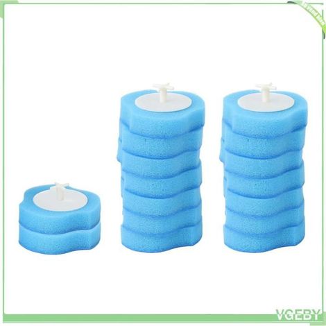 16 pièces têtes de brosse de toilette jetables recharges éponge nettoyante soluble dans l'eau pour salle de bain évier cuisine avec (1/4)