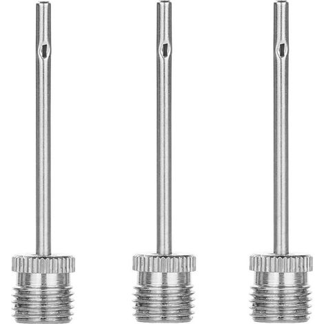 Lot de 3 aiguilles de gonflage en acier inoxydable pour pompes à ballons de basketball, football, volleyball, rugby, handball et water-polo (1/5)