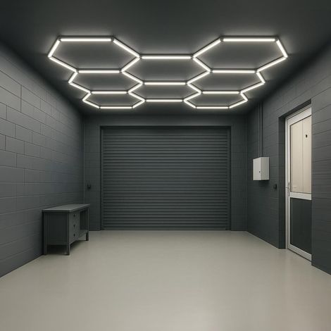 LED Hexagon Deckenleuchte Sechseckiges Waben Design - Modell: 8-teilig 265W 6500K