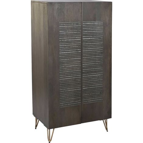 Armoire design vintage en métal marron intemporel - Marron métal vieilli et finitions élégantes (1/5)