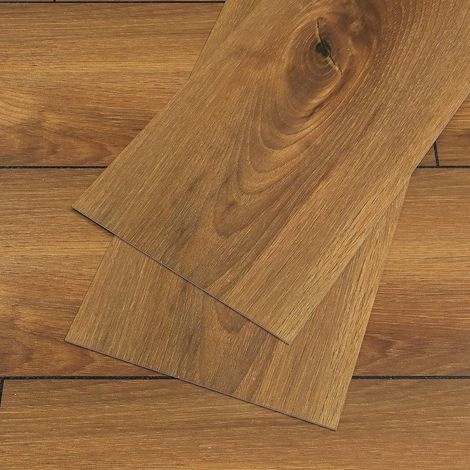 Carrelage Adhesif Sol Bois Brun Dalle PVC Adhesive Sol Salle de Bain Chambre Stickers Effet Bois Marron Carreaux Adhesif Cuisine Imperméable Dalle PVC Garage Chambre 90 cm × 15 cm 4 Pièces (1/5)