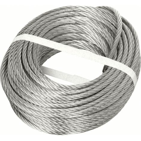 FUNE COMMERCIALE CAVO CORDA ACCIAIO ZINCATO 72FILI 50MT 10MM 3200KG PARANCO 331