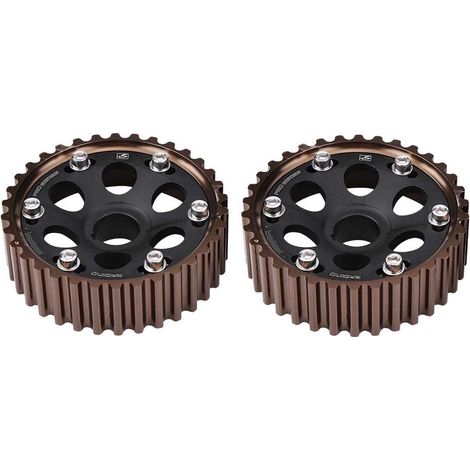 Nockenwellenrad, Paar Aluminium-Rennnockenwellenräder für B16A / B16B / B18C Motor (Schwarz) (1/4)