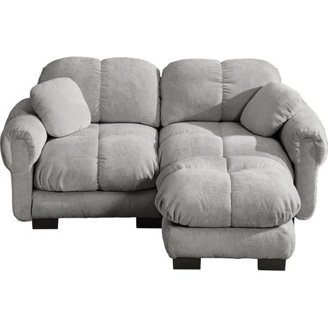 Modulares Ecksofa 2-Sitzer aus Chenille in Hellgrau MODENUIT (1/5)