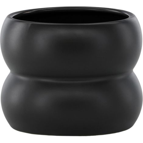 Pot Déco en Céramique "Dapne" 16cm Noir (1/4)