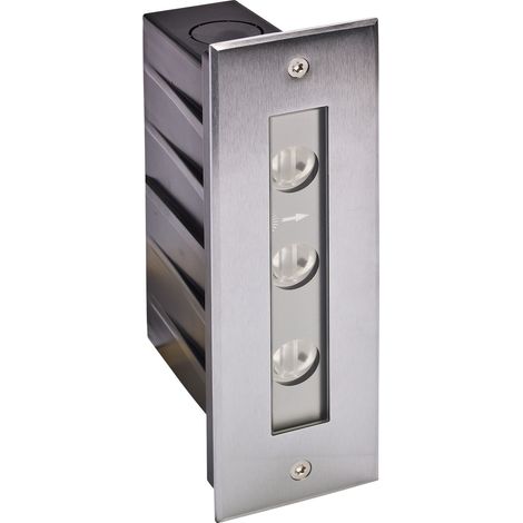 Encastré de sol extérieur ZEPH 4.1 24V rectangle inox 4000K 575lm 3x2W - EUROPOLE - 55481