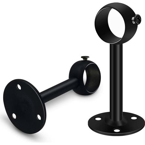 Supports de tringle à rideau en acier inoxydable 304 – Lot de 2 – Fixation 3 trous pour plafond – Compatibles 16-25 mm (1/5)