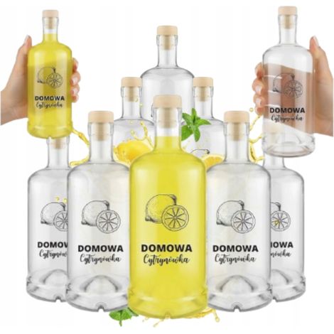 10 dekorative Flaschen Tadek 500ml bedruckter Zitronenwodka, ideal als Hochzeitsgeschenk oder für Tinkturen und Säfte (1/5)