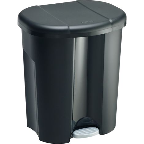 Raccoglitore di rifiuti a tre scomparti TRIO 1x10/2x15l B420xH585mm Nero opaco