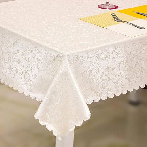 Nappe rectangulaire Anti-Taches, Anti-brûlure, Anti-éclaboussures et Nappe de table/blanc/90 x 150 cm (1/5)